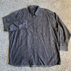 Bigby & Kruthers Shirt Adult Extra Large Gray Button Up Long Sleeve Casual Mens